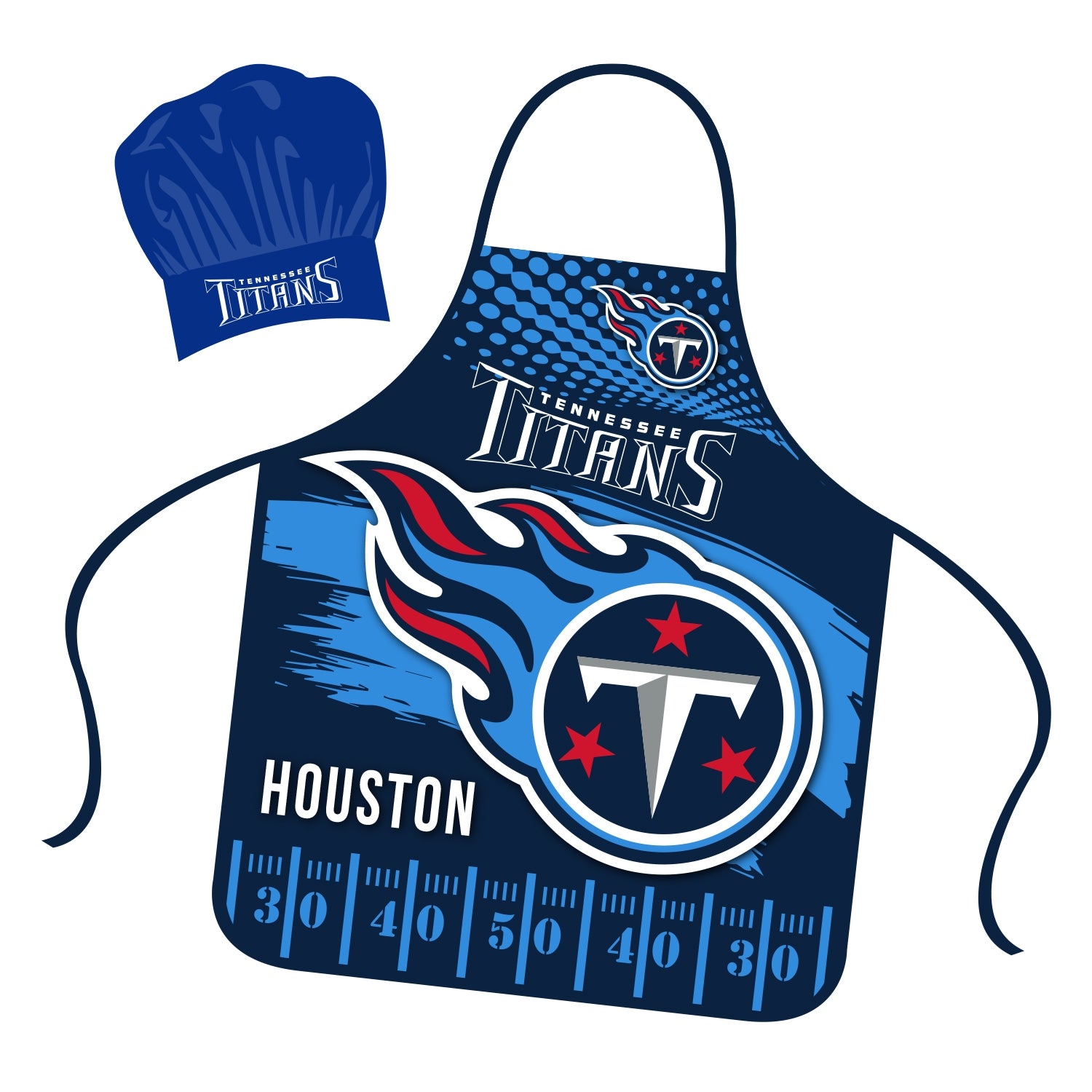 Tennessee Titans dark blue chef hat and apron set with team logo